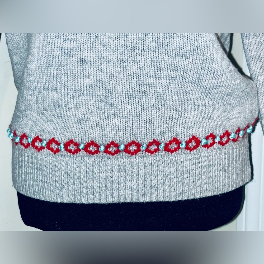 Vintage Boden Fair Isle Gray Patterned Sweater - image 6